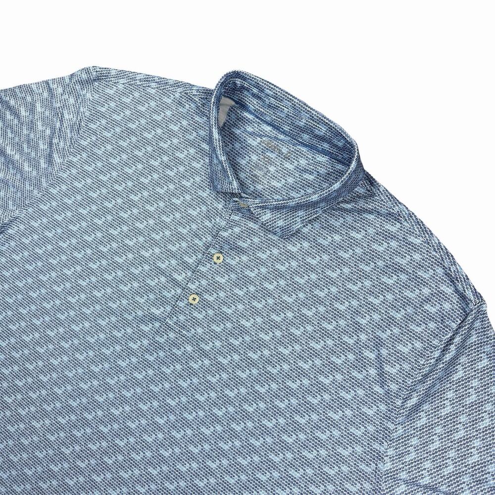 Johnnie-O Men’s 2XL Performance Golf Polo Blue Print Stretch Short Sleeve Shirt